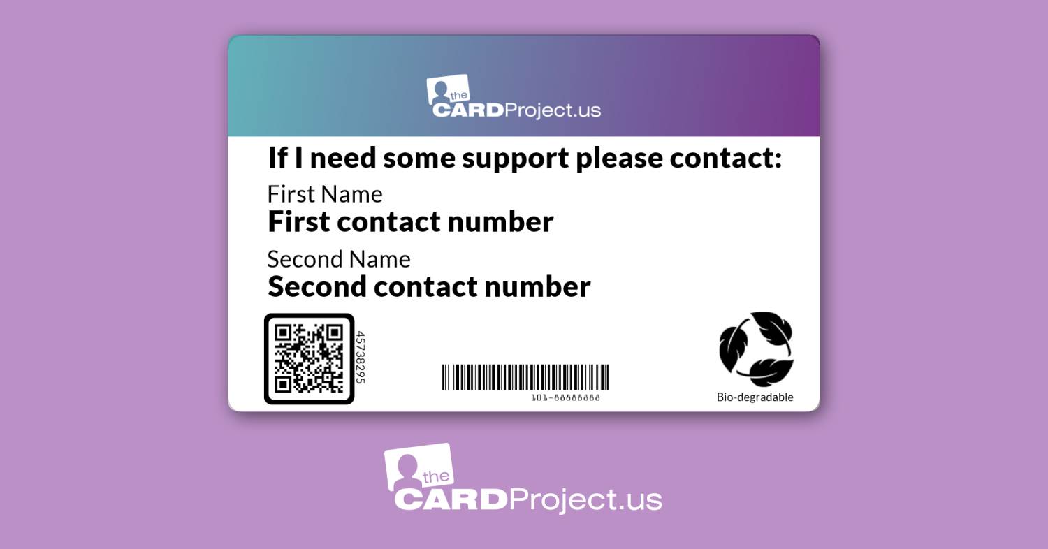 Dyspraxia Medical ID Card (REAR)
